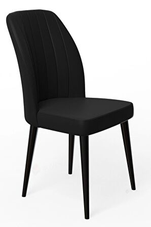 Rovena Zeta Siyah Mermer 80x132 Açılabilir Mdf Mutfak Masası Takımı 4 Adet Sandalye