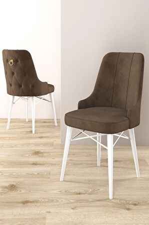 Rovena Mona Beyaz 80x132 Açılabilir Mdf Mutfak Masası Takımı 6 Adet Sandalye