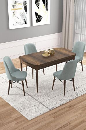 Rovena Vals Barok 80x132 Açılabilir Mdf Mutfak Masası Takımı 4 Adet Sandalye