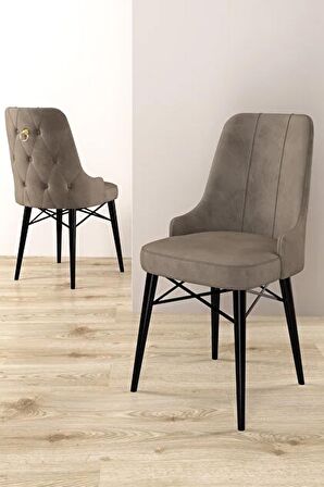 Rovena Mona Siyah Mermer 80x132 Açılabilir Mdf Mutfak Masası Takımı 6 Adet Sandalye