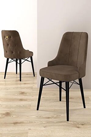 Rovena Mona Siyah Mermer 80x132 Açılabilir Mdf Mutfak Masası Takımı 6 Adet Sandalye