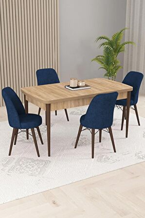 Rovena Kaf Meşe 80x132 Açılabilir Suntalam Mutfak Masası Takımı 4 Adet Sandalye