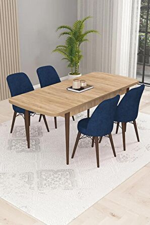 Rovena Kaf Meşe 80x132 Açılabilir Suntalam Mutfak Masası Takımı 4 Adet Sandalye