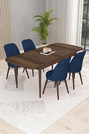 Rovena Kaf Barok 80x132 Açılabilir Suntalam Mutfak Masası Takımı 4 Adet Sandalye