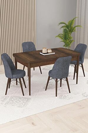 Rovena Kaf Barok 80x132 Açılabilir Suntalam Mutfak Masası Takımı 4 Adet Sandalye