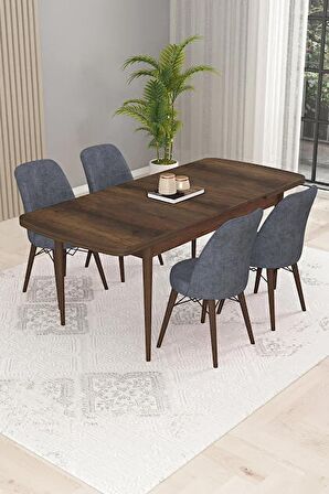 Rovena Kaf Barok 80x132 Açılabilir Suntalam Mutfak Masası Takımı 4 Adet Sandalye