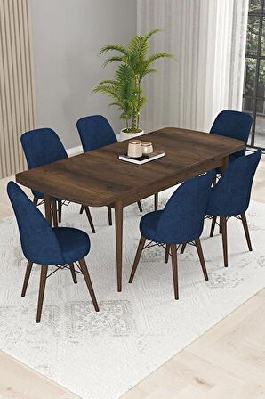 Rovena Kaf Barok 80x132 Açılabilir Suntalam Mutfak Masası Takımı 6 Adet Sandalye