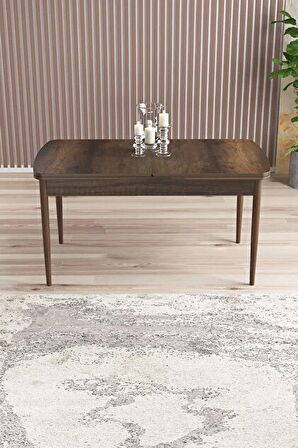 Rovena Kaf Barok 80x132 Açılabilir Suntalam Mutfak Masası Takımı 6 Adet Sandalye