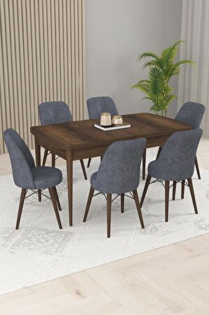 Rovena Kaf Barok 80x132 Açılabilir Suntalam Mutfak Masası Takımı 6 Adet Sandalye