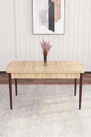 Rovena Alaska Meşe 80x132 Açılabilir Suntalam Mutfak Masası Takımı 4 Adet Sandalye+1 Bench
