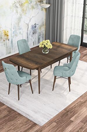 Rovena Alaska Barok 80x132 Açılabilir Suntalam Mutfak Masası Takımı 4 Adet Sandalye