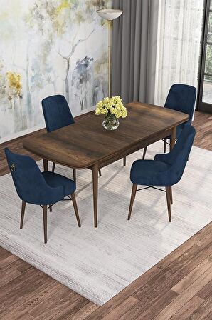 Rovena Alaska Barok 80x132 Açılabilir Suntalam Mutfak Masası Takımı 4 Adet Sandalye