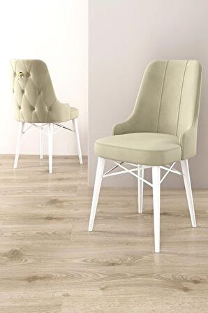 Rovena Alaska Beyaz Mermer 80x132 Açılabilir Suntalam Mutfak Masası Takımı 6 Adet Sandalye