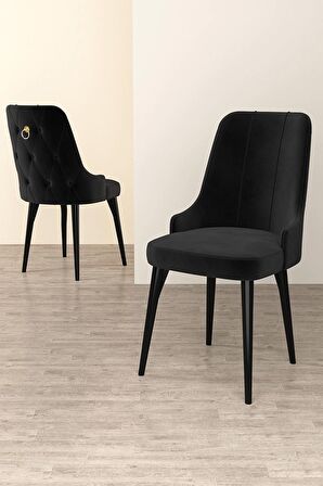 Rovena Mateo Siyah Mermer 80x132 Açılabilir Suntalam Mutfak Masası Takımı 4 Adet Sandalye+1 Bench