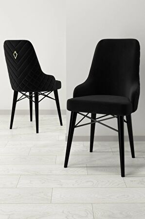 Rovena Queen Siyah Mermer 80x132 Açılabilir Suntalam Mutfak Masası Takımı 4 Adet Sandalye