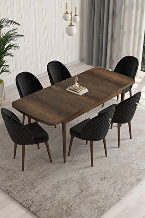 Rovena Modica Barok 80x132 Açılabilir Suntalam Mutfak Masası Takımı 6 Adet Sandalye