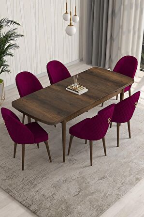 Rovena Modica Barok 80x132 Açılabilir Suntalam Mutfak Masası Takımı 6 Adet Sandalye