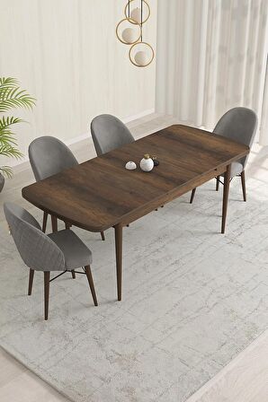 Rovena Olbia Barok 80x132 Açılabilir Suntalam Mutfak Masası Takımı 4 Adet Sandalye