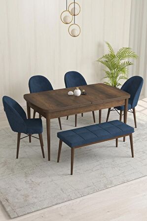 Rovena Olbia Barok 80x132 Açılabilir Suntalam Mutfak Masası Takımı 4 Adet Sandalye+1 Bench