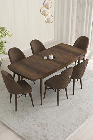 Rovena Olbia Barok 80x132 Açılabilir Suntalam Mutfak Masası Takımı 6 Adet Sandalye