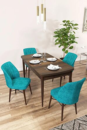 Rovena Novana Barok 80x132 Açılabilir Suntalam Mutfak Masası Takımı 4 Adet Sandalye