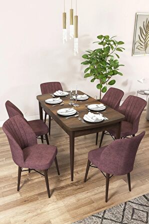 Rovena Novana Barok 80x132 Açılabilir Suntalam Mutfak Masası Takımı 6 Adet Sandalye