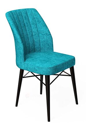 Rovena Novana Siyah Mermer 80x132 Açılabilir Suntalam Mutfak Masası Takımı 6 Adet Sandalye