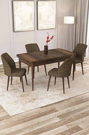 Rovena Zayn Barok 80x132 Açılabilir Suntalam Mutfak Masası Takımı 4 Adet Sandalye