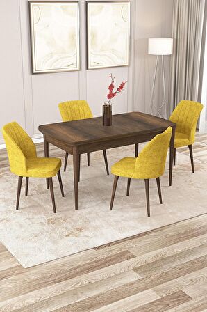 Rovena Zayn Barok 80x132 Açılabilir Suntalam Mutfak Masası Takımı 4 Adet Sandalye