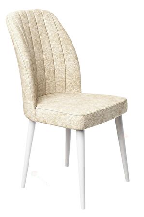 Rovena Zayn Beyaz Mermer 80x132 Açılabilir Suntalam Mutfak Masası Takımı 6 Adet Sandalye