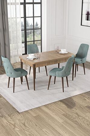 Rovena Alya Barok 80x132 Açılabilir Mdf Mutfak Masası Takımı 4 Adet Sandalye