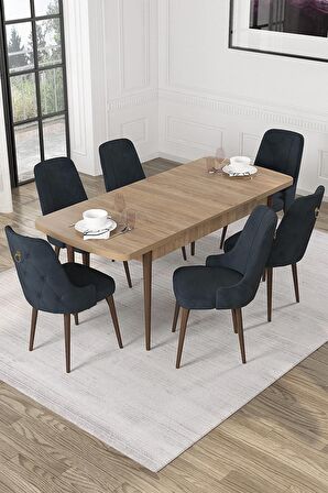Rovena Alya Barok 80x132 Açılabilir Mdf Mutfak Masası Takımı 4 Adet Sandalye