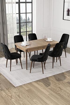 Rovena Alya Barok 80x132 Açılabilir Mdf Mutfak Masası Takımı 4 Adet Sandalye