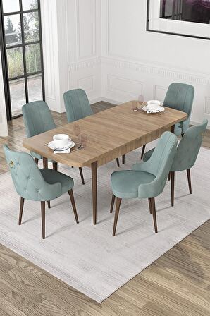 Rovena Alya Barok 80x132 Açılabilir Mdf Mutfak Masası Takımı 4 Adet Sandalye