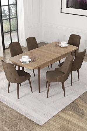 Rovena Alya Barok 80x132 Açılabilir Mdf Mutfak Masası Takımı 4 Adet Sandalye