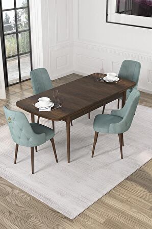 Rovena Alya Barok 80x132 Açılabilir Mdf Mutfak Masası Takımı 4 Adet Sandalye