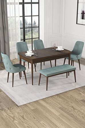 Rovena Alya Barok 80x132 Açılabilir Mdf Mutfak Masası Takımı 4 Adet Sandalye