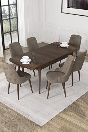 Rovena Alya Barok 80x132 Açılabilir Mdf Mutfak Masası Takımı 4 Adet Sandalye