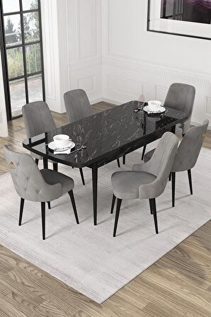 Rovena Alya Barok 80x132 Açılabilir Mdf Mutfak Masası Takımı 4 Adet Sandalye