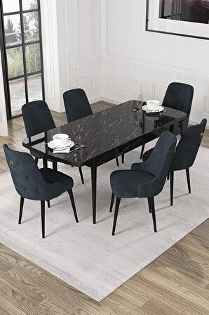 Rovena Alya Barok 80x132 Açılabilir Mdf Mutfak Masası Takımı 4 Adet Sandalye