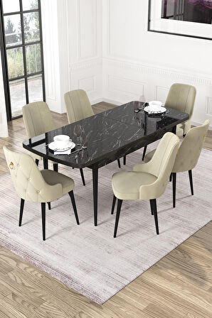 Rovena Alya Barok 80x132 Açılabilir Mdf Mutfak Masası Takımı 4 Adet Sandalye