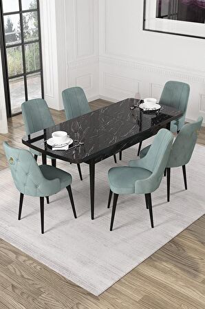 Rovena Alya Barok 80x132 Açılabilir Mdf Mutfak Masası Takımı 4 Adet Sandalye