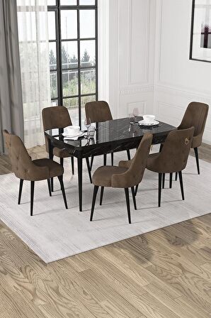 Rovena Alya Barok 80x132 Açılabilir Mdf Mutfak Masası Takımı 4 Adet Sandalye