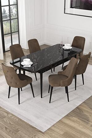 Rovena Alya Barok 80x132 Açılabilir Mdf Mutfak Masası Takımı 4 Adet Sandalye