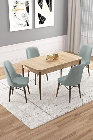 Rovena Vals Meşe 80x132 Açılabilir Mdf Mutfak Masası Takımı 4 Adet Sandalye