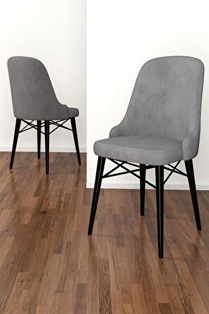 Rovena Vals Siyah Mermer 80x132 Açılabilir Mdf Mutfak Masası Takımı 4 Adet Sandalye