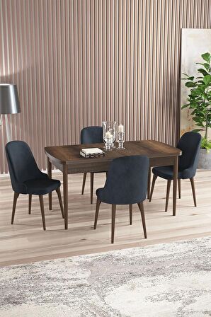 Rovena Armin Barok 80x132 Açılabilir Mdf Mutfak Masası Takımı 4 Adet Sandalye