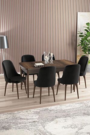 Rovena Armin Barok 80x132 Açılabilir Mdf Mutfak Masası Takımı 6 Adet Sandalye