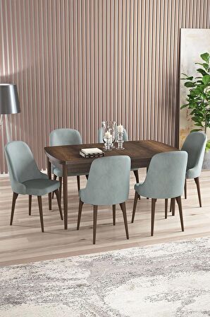 Rovena Armin Barok 80x132 Açılabilir Mdf Mutfak Masası Takımı 6 Adet Sandalye