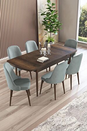 Rovena Armin Barok 80x132 Açılabilir Mdf Mutfak Masası Takımı 6 Adet Sandalye